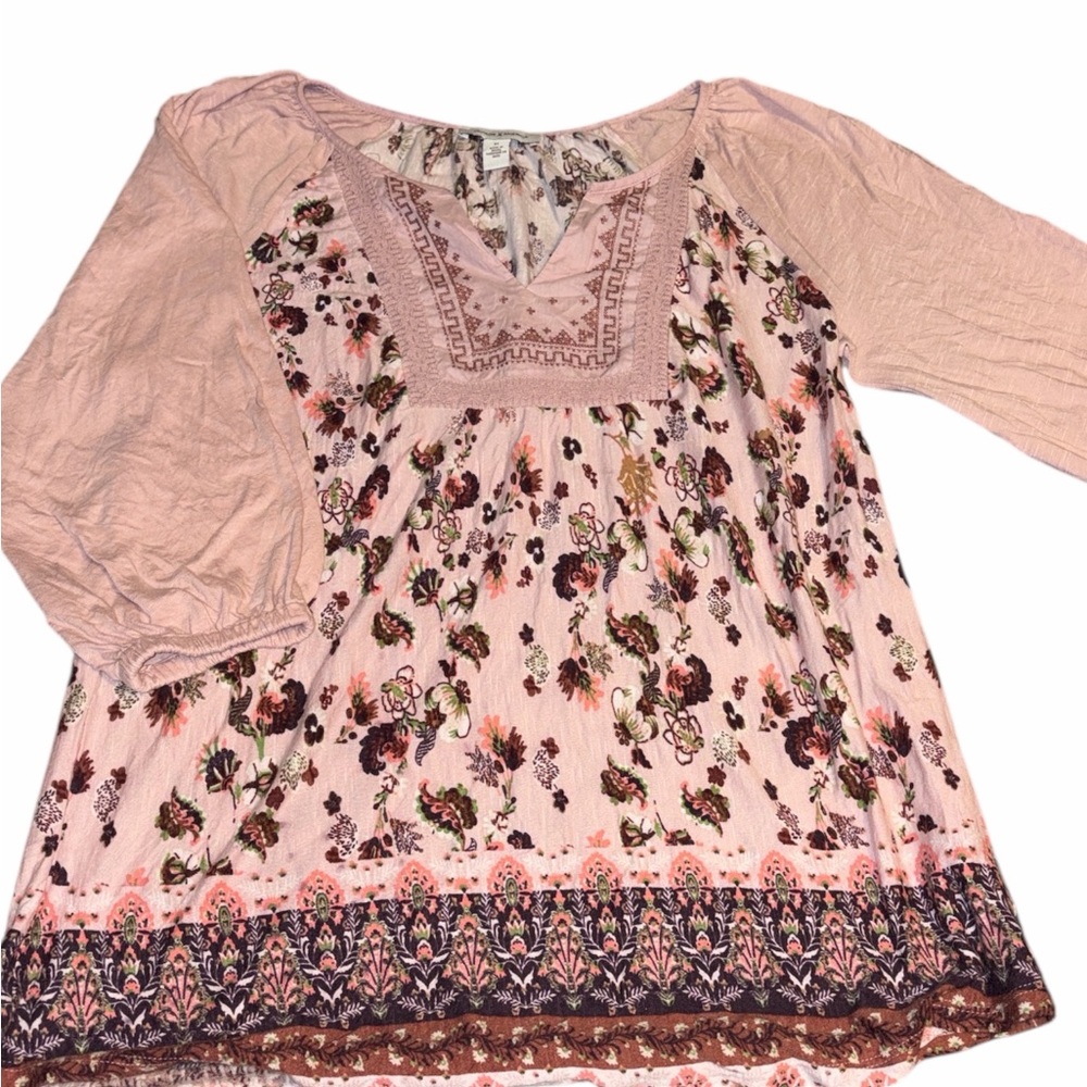 Vintage America Floral Blouse in Pink and Purple - Picture 1 of 7